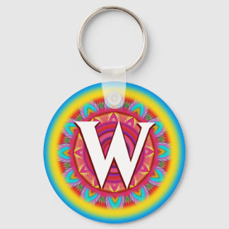Benutzerdefinierte psychedelische Initialtastenrin Schlüsselanhänger