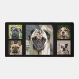Benutzerdefinierte Pug- und Bulldoggen-Fotos auf S Schreibtischunterlage