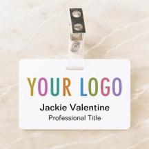 Benutzerdefinierte PVC-Namensschilder mit Logo-Cli