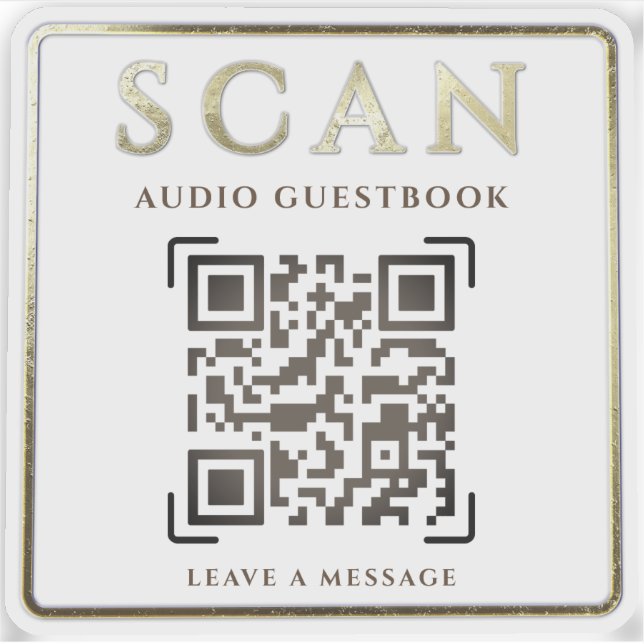 BENUTZERDEFINIERTE QR-CODE-AUDIO-GÄSTEBUCH-ANWEISU AUFKLEBER (Vorderseite)