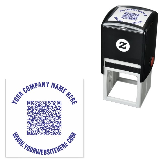 Benutzerdefinierte QR-Code-Briefmarke Permastempel (Beispiel)