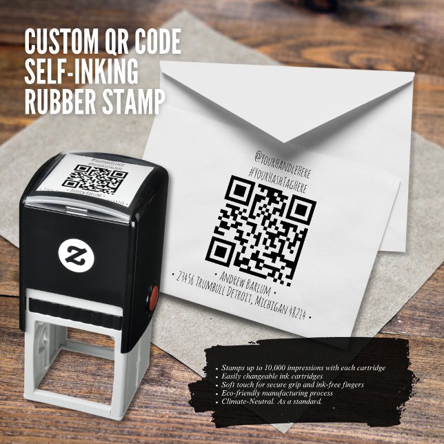 Benutzerdefinierte QR-Code-Briefmarke Permastempel (Custom QR Code Rubber Stamp)