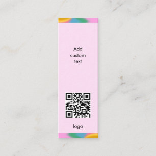 benutzerdefinierte QR-Code-Geschäft einfache rosa Mini Visitenkarte