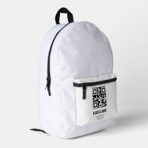 Benutzerdefinierte QR-Code-Geschäftslogo-Name-Vorl Bedruckter Rucksack