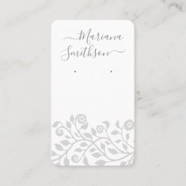 Benutzerdefinierte QR-Code Grau-weiße Ohrringe Dis Visitenkarte