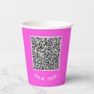 Benutzerdefinierte QR-Code Info-Text Papierbecher 