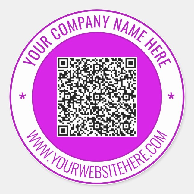Benutzerdefinierte QR-Code Name Info Runde Aufkleb Runder Aufkleber (Vorderseite)