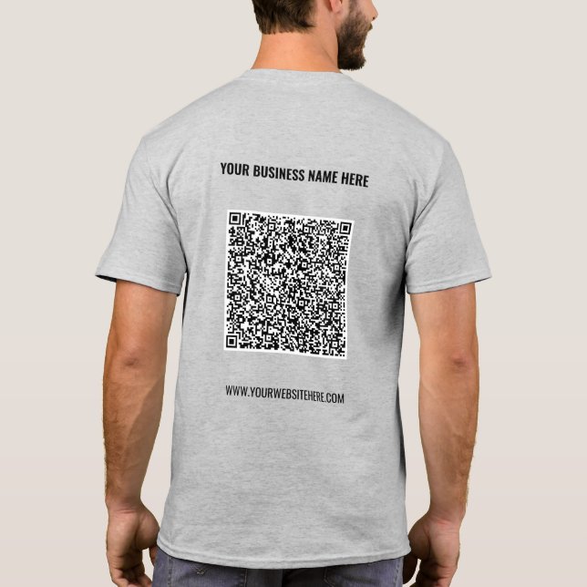 Benutzerdefinierte QR-Code-Prüfung und Text Ihres  T-Shirt (Rückseite)