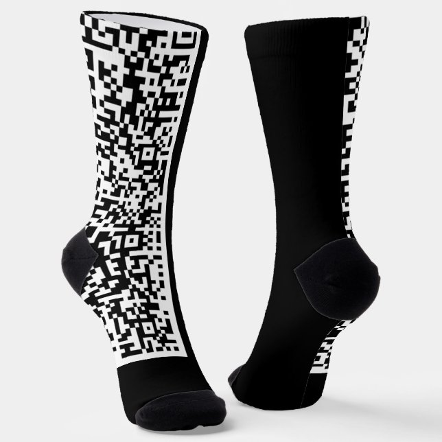 Benutzerdefinierte QR-Code-Scan-Info-Socken - Farb Socken (Gewinkelt)