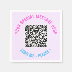 Benutzerdefinierte QR-Code-Scan-Info und Text Ihre Serviette