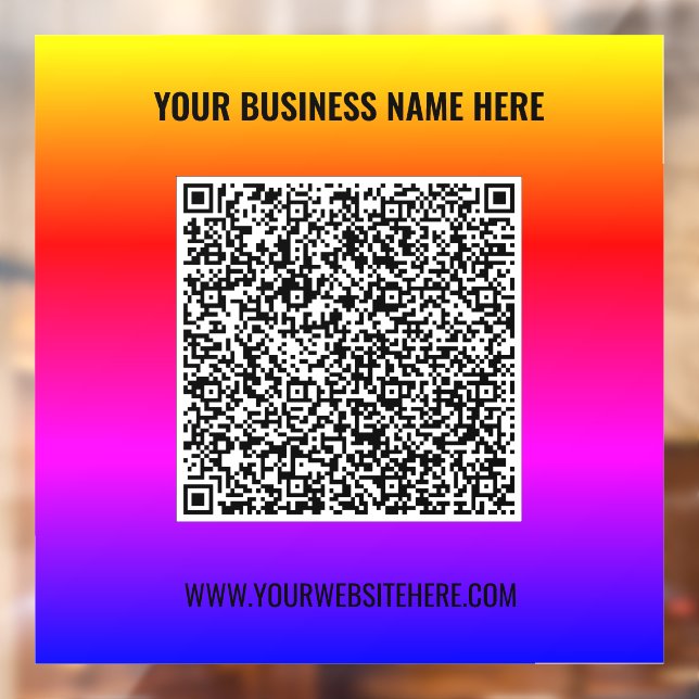 Benutzerdefinierte QR-Code-Textfarben Geschäftsfen Fensteraufkleber (Blatt 2)