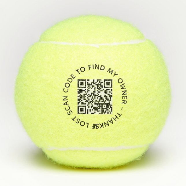 Benutzerdefinierte QR-Code-Textscan-Eigentümerkont Tennisbälle (Vorderseite)