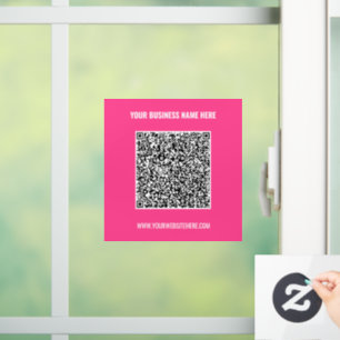 Benutzerdefinierte QR-Code- und Textfolienvorlage Fensteraufkleber