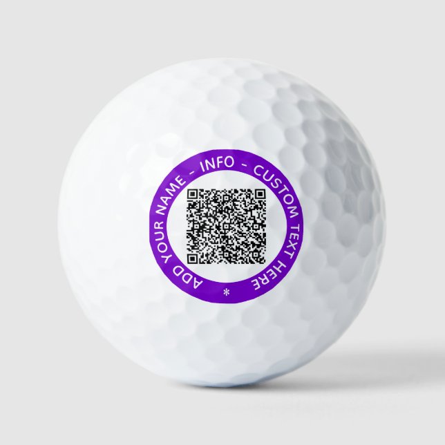 Benutzerdefinierte QR-Code und Textstempel Golfbäl Golfball (Vorderseite)