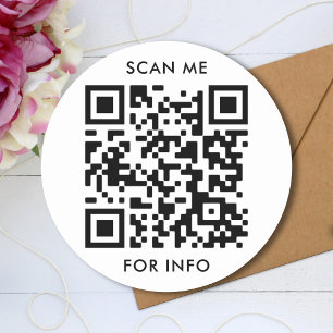 Benutzerdefinierte QR-Code- und Textvorlage Runder Aufkleber
