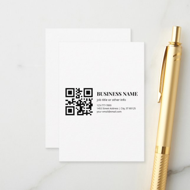 Benutzerdefinierte QR-Code-Vorlage für Geschäftsna Begleitkarte (Vorderseite/Rückseite Beispiel)