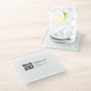 Benutzerdefinierte QR-Code-Vorlage für Geschäftsna Glasuntersetzer