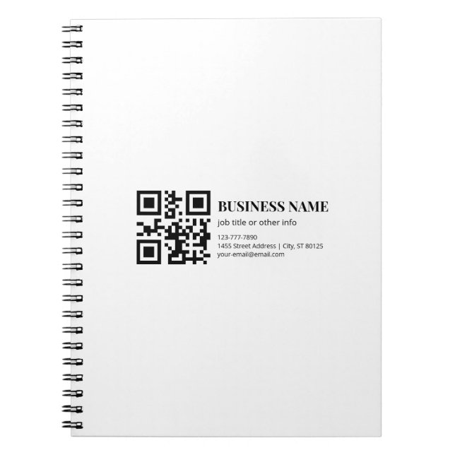 Benutzerdefinierte QR-Code-Vorlage für Geschäftsna Notizblock (Vorderseite)