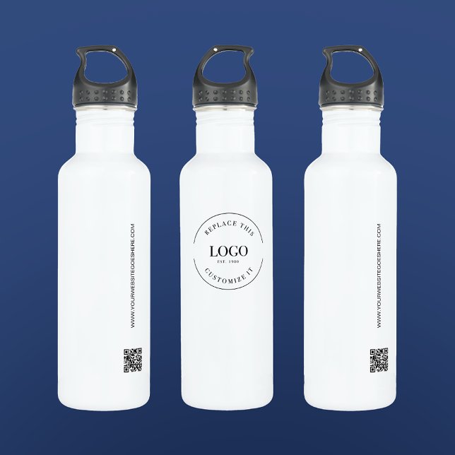 Benutzerdefinierte QR-Website Edelstahlflasche (Get your logo printed along with your website and the QR code that links to it on these waterbottles)