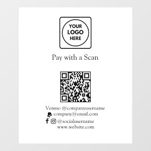 Benutzerdefinierte QR-Zahlung Venmo- und PayPal- Fensteraufkleber