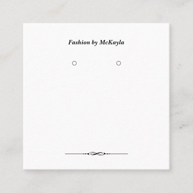 Benutzerdefinierte Quadrat-Klassische Ohrring-Disp Terminkarte (Vorderseite)