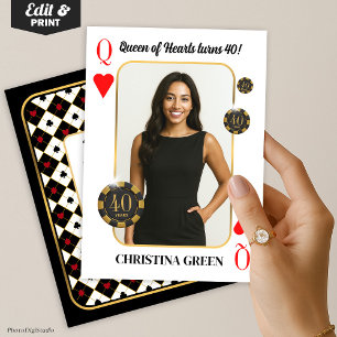 Benutzerdefinierte Queen of Hearts Geburtstagseinl Einladung