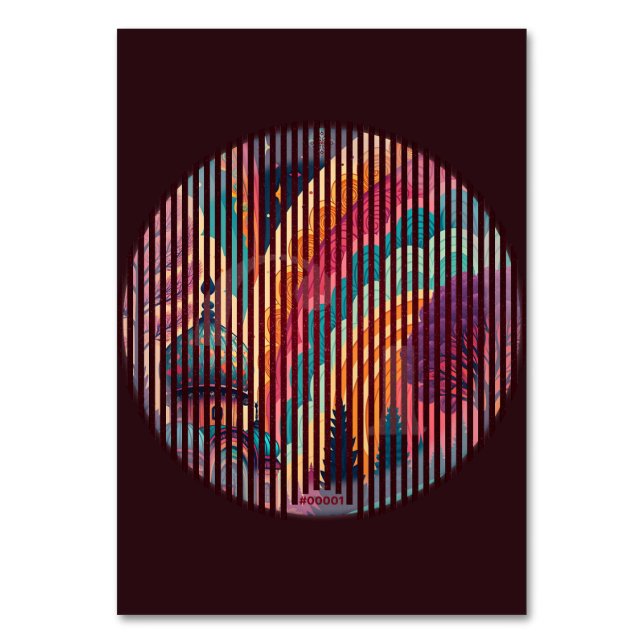 Benutzerdefinierte Rainbow Dome Table Card - Dark  Tischnummer (Vorderseite)