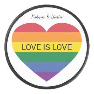 Benutzerdefinierte Rainbow-Liebe Eishockey Puck