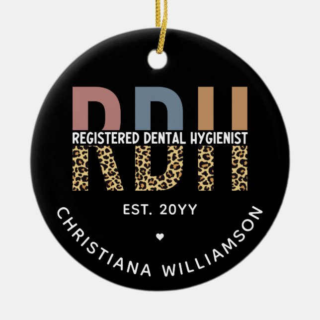 Benutzerdefinierte RDH registrierte Zahnhygieniker Keramik Ornament (Vorne)
