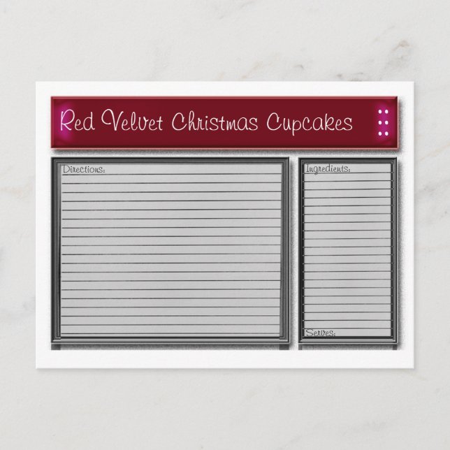 Benutzerdefinierte Red Accents-Karte Postkarte (Vorderseite)
