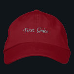 Benutzerdefinierte Red First Grade Text Student Re Bestickte Baseballkappe<br><div class="desc">First Grade Text Name Hats oder Caps Student Hat mit Rose Color Text schön und komfortabel Red Color Hat</div>