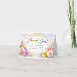 Benutzerdefinierte Regenbogen-Blumen-Dankeskkarte Dankeskarte