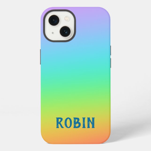 Benutzerdefinierte Regenbogenfarben iPhone Hülle (Rückseite)
