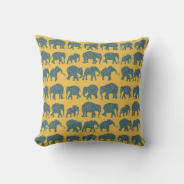 Benutzerdefinierte Reihen von Paisley Elephants Pi Kissen
