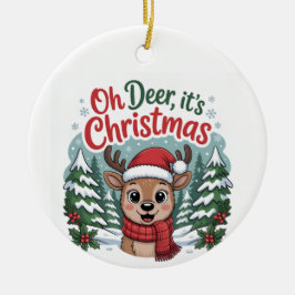 Benutzerdefinierte Rentier-Saison-Weihnachten Keramik Ornament