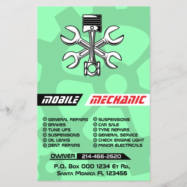 Benutzerdefinierte Reparatur von mobilen mechanisc Flyer (Vorne)