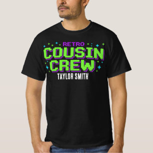 Benutzerdefinierte Retro-8-Bit-Cousin-Crew-Matchin T-Shirt