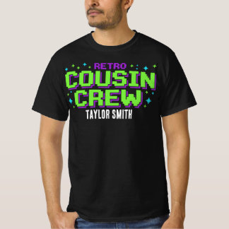 Benutzerdefinierte Retro-8-Bit-Cousin-Crew-Matchin T-Shirt