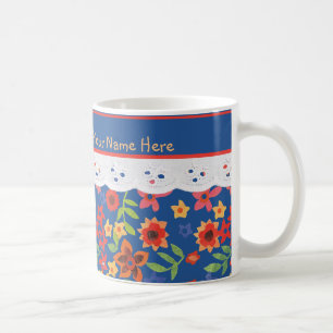 Benutzerdefinierte Retro-Blumen, Kaffeetasse mit f