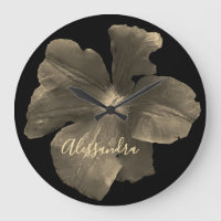 Benutzerdefinierte Retro-Blumenmuster Schwarz Gold