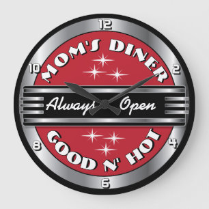 Benutzerdefinierte Retro-Diner-Uhr an der Wand von Große Wanduhr