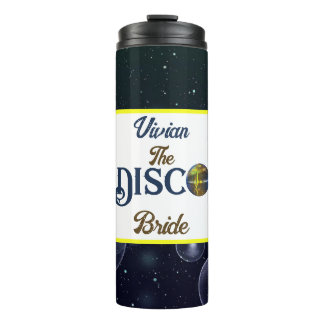 Benutzerdefinierte Retro-Disco-Junggesellinnenabsc Thermosbecher