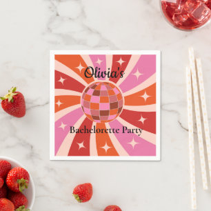Benutzerdefinierte Retro-Disco-Kugel Junggesellinn Serviette