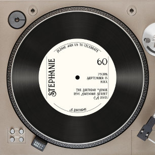 Benutzerdefinierte Retro-Faux-Vinyl-Schallplatte M Einladung