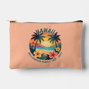 Benutzerdefinierte Retro-Hawaii-Tropen-Urlaub-Fami Zubehörtasche