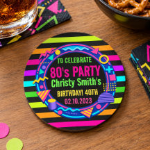 Benutzerdefinierte Retro-Neon-80er-Geburtstagsfeie