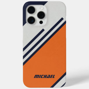 Benutzerdefinierte Retro-Streifen in Blau Orange Case-Mate iPhone Hülle