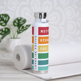 Benutzerdefinierte Retro-Streifen Motivieren, Hydr Trinkflasche
