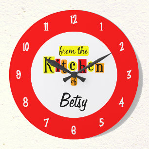 Benutzerdefinierte Retro-Uhr 'From the Kitchen Of' Große Wanduhr