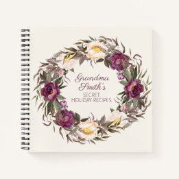 Benutzerdefinierte Rezepte von Oma Purple Cream Fl Notizbuch
